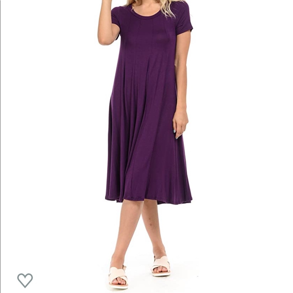 NWT Iconic Luxe  purple short sleeve dress